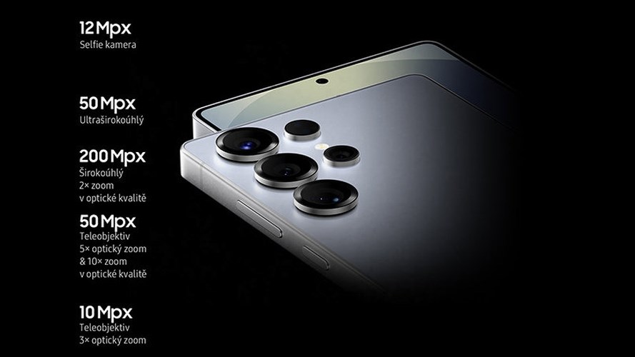 Samsung Galaxy S25 Ultra 5G tři objektivy